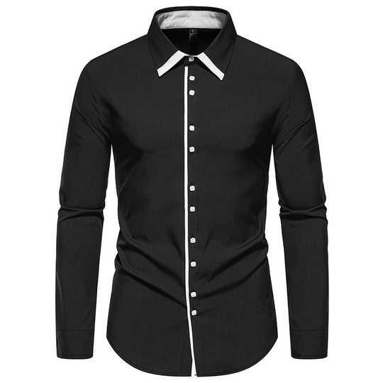 Herren Tailliertes Business‑Hemd mit Kontrastpaspel und Kentkragen Nord Taschen