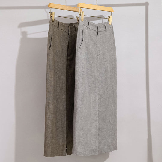 Damen Taillierter Midirock im Bleistift-Schnitt mit Frontschlitz und Gürtelschlaufen Nord Taschen