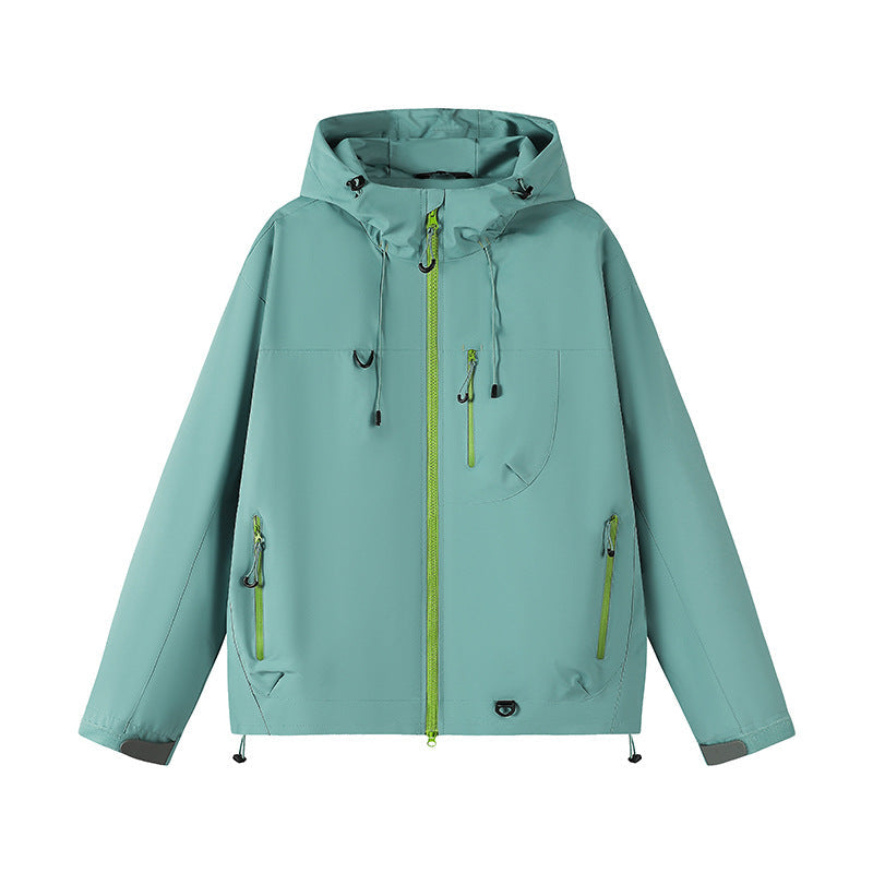 Damen technische Outdoor-Jacke mit Material und verstellbarem Kapuzensystem Avellé