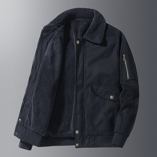 Herren Teddygefütterter Pilotenblouson im Worker‑Style mit Ärmeltasche und Pattentaschen Nord Taschen