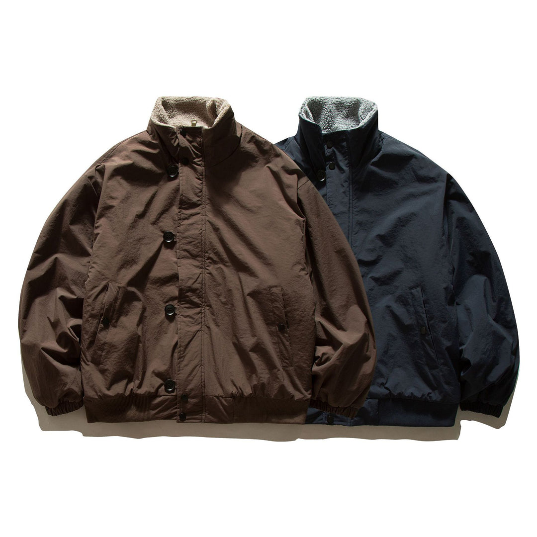Herren Kurz geschnittene Thermo‑Blousonjacke mit hochgeschlossenem Sherpa‑Kragen Nord Taschen