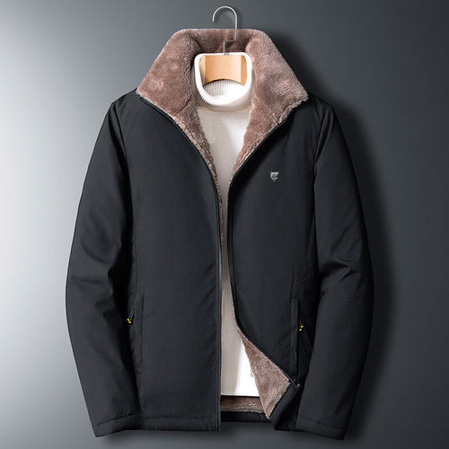 Herren Wattierte Übergangsjacke mit Teddyfutter und hohem Stehkragen Nord Taschen