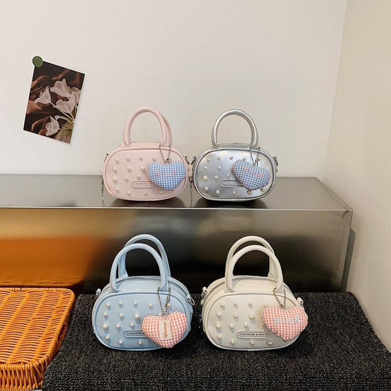 Damen trendige Mini-Handtasche mit auffälligen Perlenapplikationen Nord Taschen