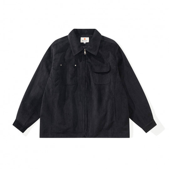 Unisex Kastenförmige Overshirt‑Jacke aus feiner Cordstruktur mit Brusttaschen und verdecktem Reißverschluss Nord Taschen