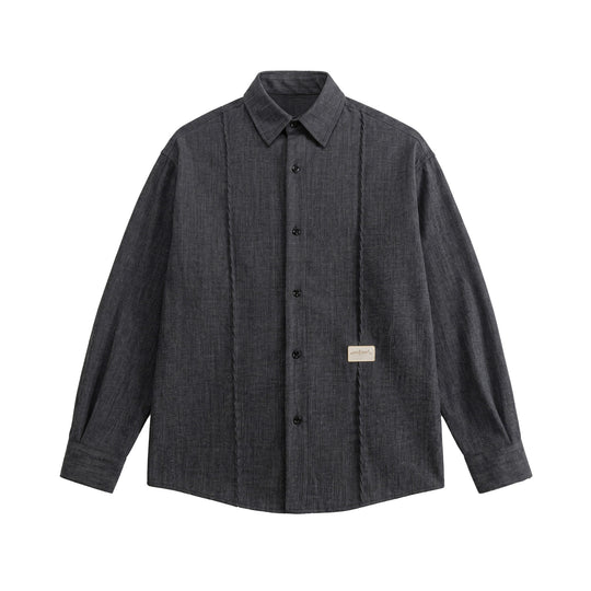 Herren Oversize-Hemdjacke aus leichter Denim-Optik mit sichtbaren Ziernähten Nord Taschen
