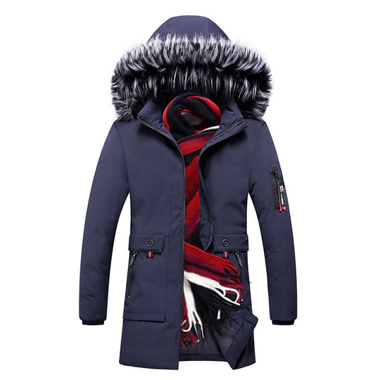 Herren Parka mit Kunstfellkapuze und thermischer Isolierung sowie Multifunktions-Taschen Nord Taschen