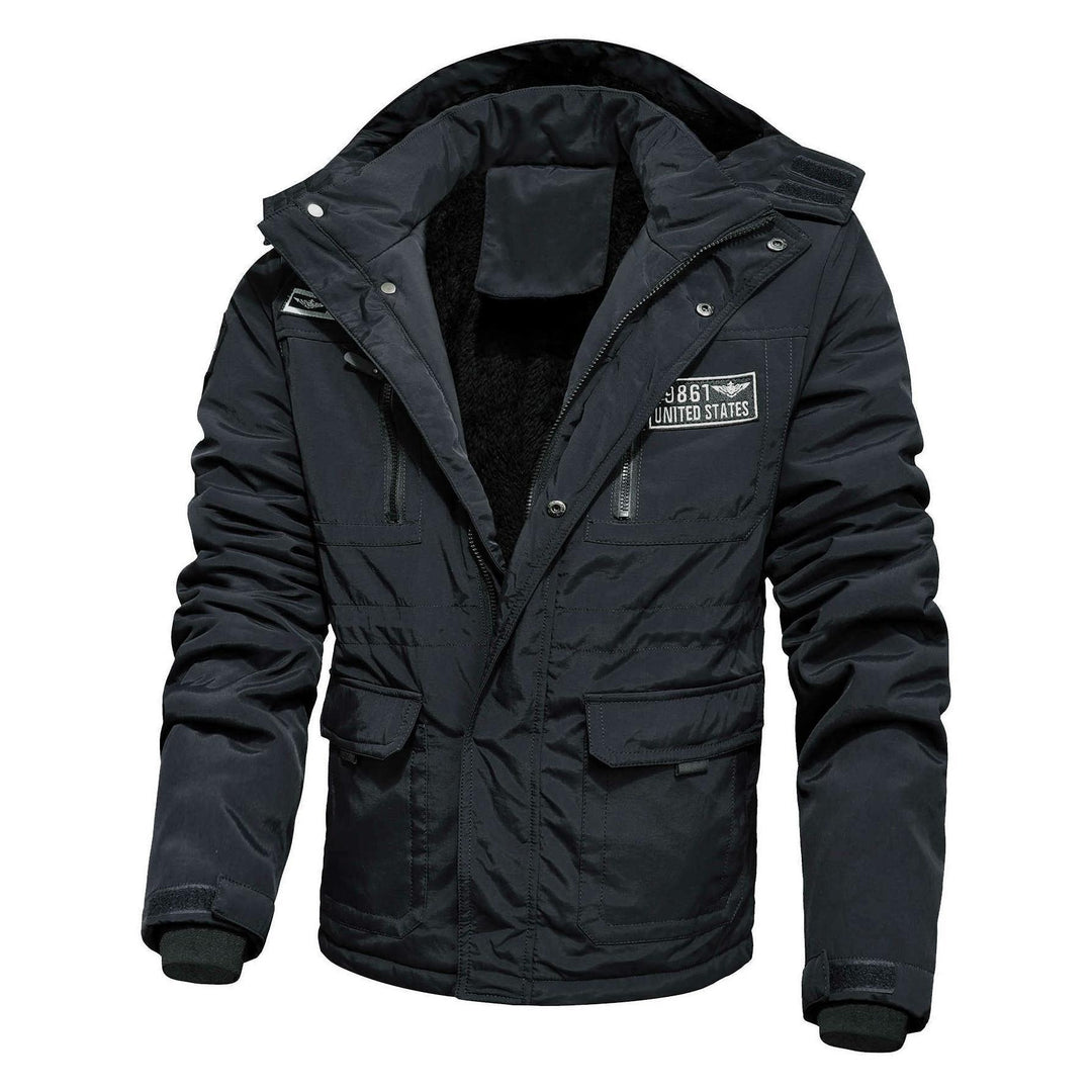 Herren Thermo-Fieldjacke mit Teddyfleece-Innenfutter, Utility-Taschen und winddichter Front Nord Taschen