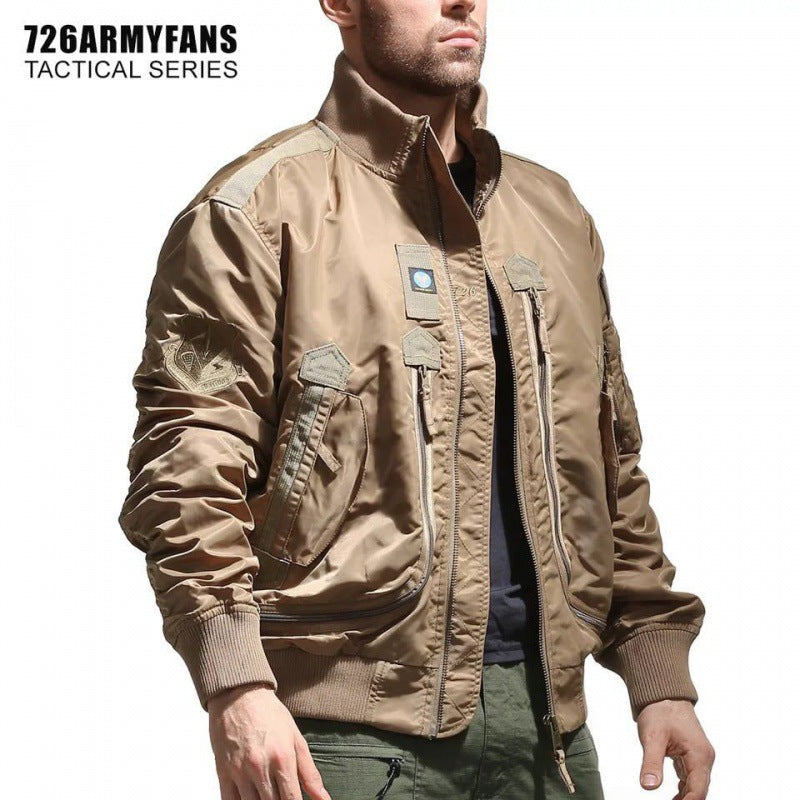 Herren  isolierte Pilot-Bomberjacke mit Ärmel-Reißverschlusstasche, mehreren Utilityfächern und elastischem Rippenbund Nord Taschen