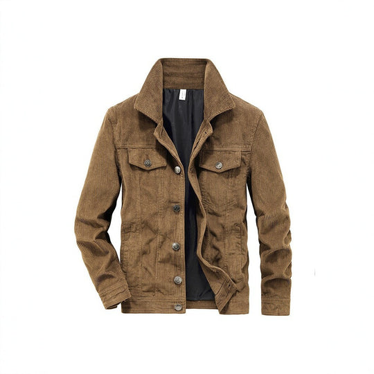 Herren Cordjacke aus Feincord mit Hemdkragen, Brustklappen und gesteppter Innenfütterung Nord Taschen