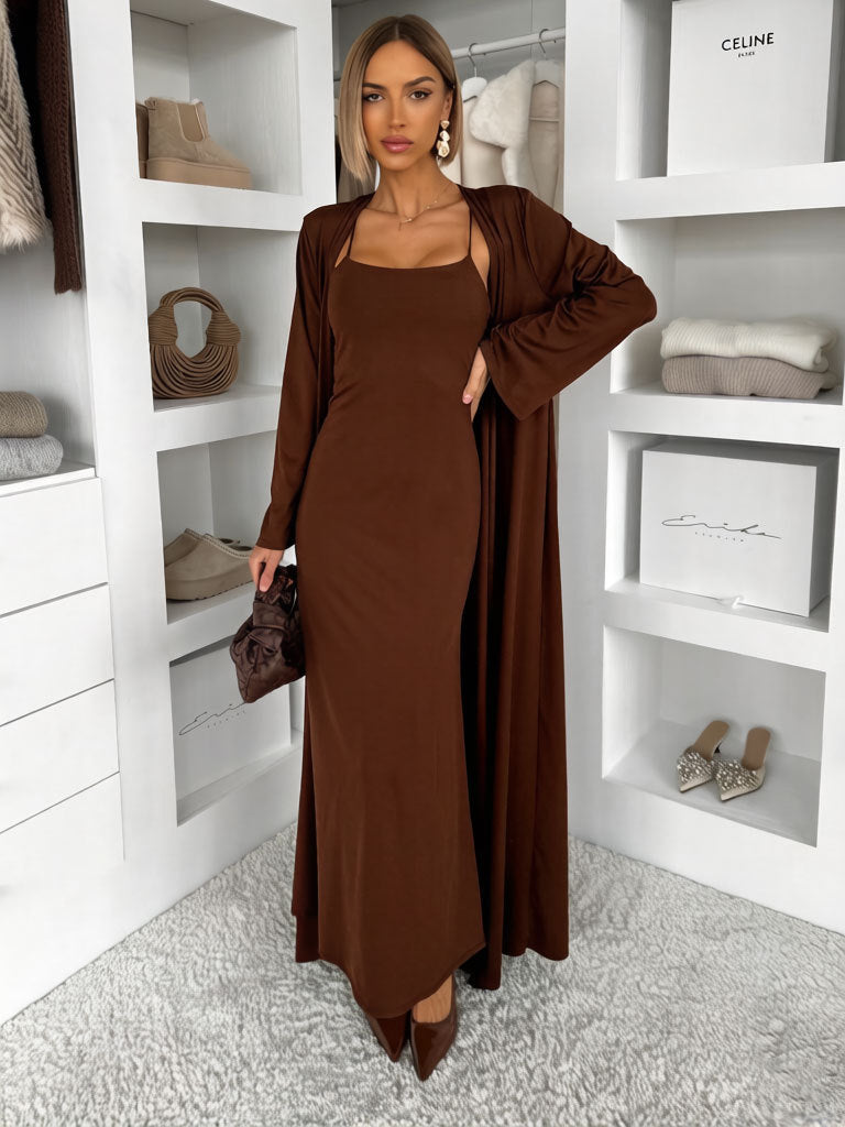 Damen Langes Maxikleid mit umschmeichelndem Schnitt Nord Taschen
