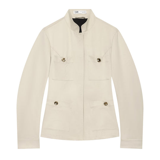 Damen Leichte Feldjacke im Safari-Stil mit Stehkragen und vier Pattentaschen Nord Taschen