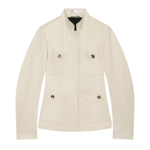 Damen Leichte Feldjacke im Safari-Stil mit Stehkragen und vier Pattentaschen Nord Taschen