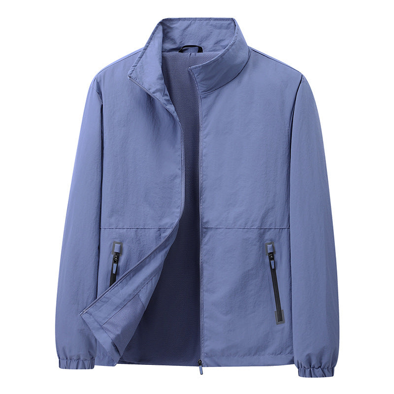 Herren Leichte Windbreaker-Outdoorjacke mit Stehkragen, Zweiwege-Reißverschluss und verdeckten Taschen Nord Taschen