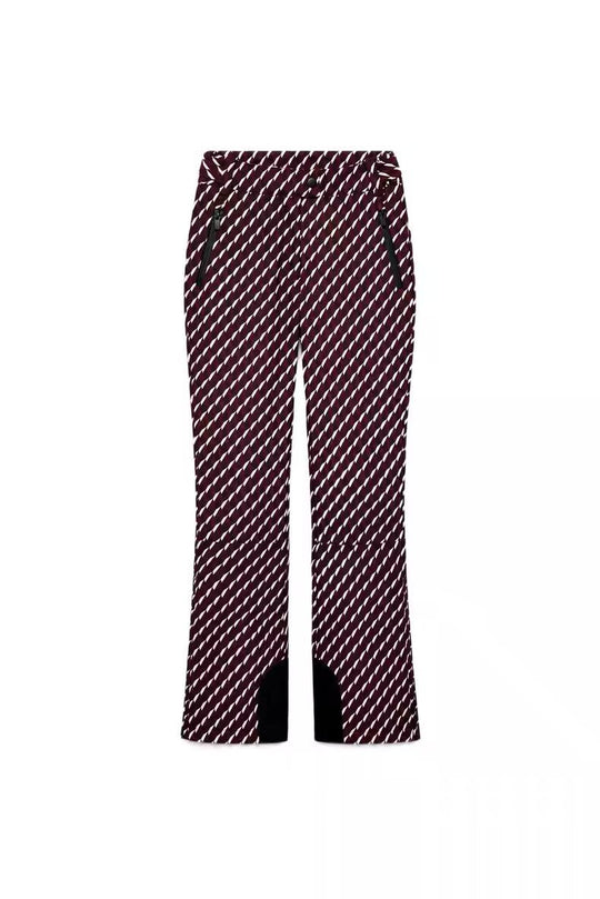 Damen Gemusterte Stretch-Joggpant mit ausgestelltem Schlag, elastischem Tunnelzugbund und Reißverschlusstaschen Nord Taschen