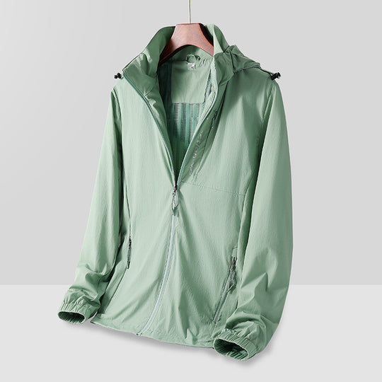 Herren Leichte atmungsaktive Kapuzen-Windjacke mit Mesh-Futter, Reißverschlusstaschen und elastischen Bündchen Nord Taschen