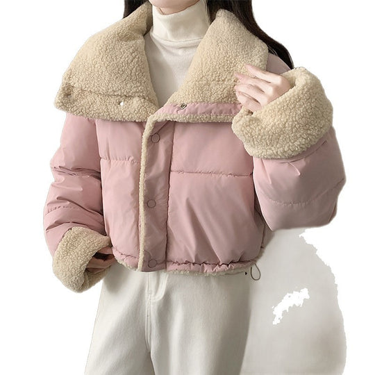 Damen nan kurze wattierte Jacke mit hochschließendem Schalkragen und Teddybündchen Nord Taschen