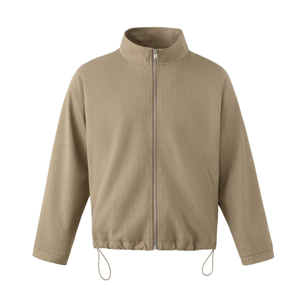 Herren Leichte Baumwoll-Mischgewebe-Utility-Jacke mit Stehkragen und Kordelzug Nord Taschen