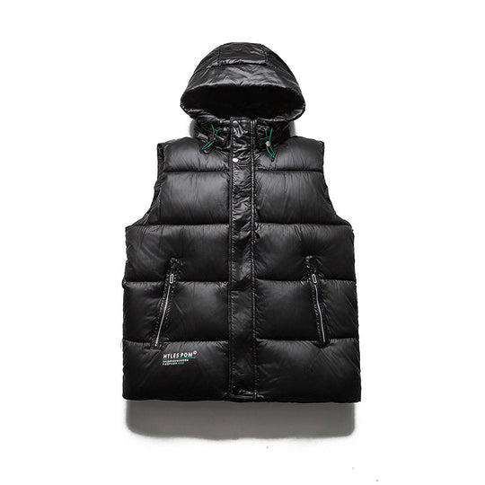Herren Winddichte Kapuzen‑Steppweste mit ultraleichter Thermofaser, Reißverschlusstaschen und Kordelzug Nord Taschen