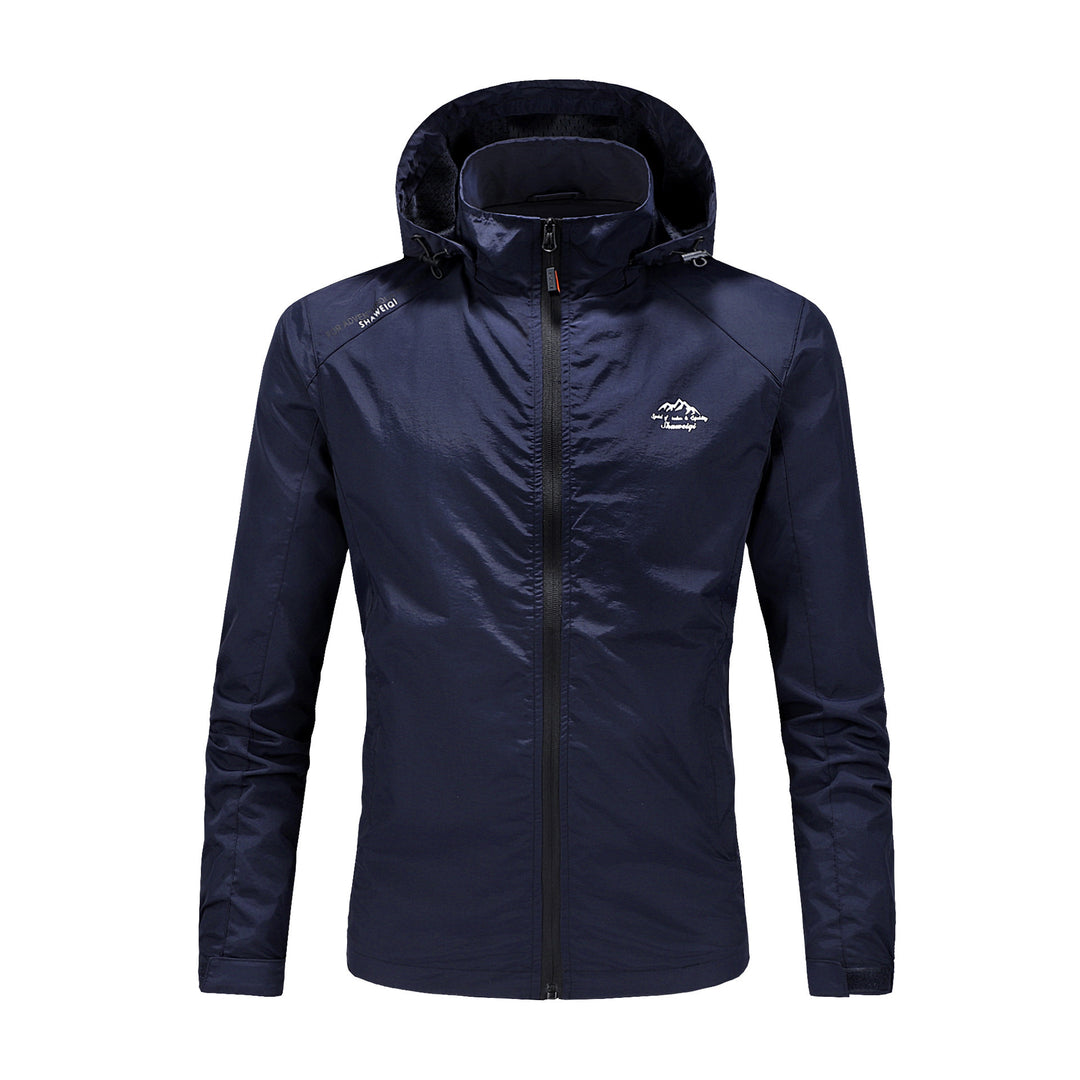 Herren Ultraleichte packbare Outdoorjacke mit hohem Kragen, Kapuze und atmungsaktivem Meshfutter Nord Taschen