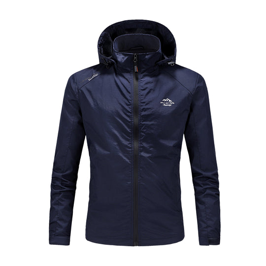 Herren Ultraleichte packbare Outdoorjacke mit hohem Kragen, Kapuze und atmungsaktivem Meshfutter Nord Taschen
