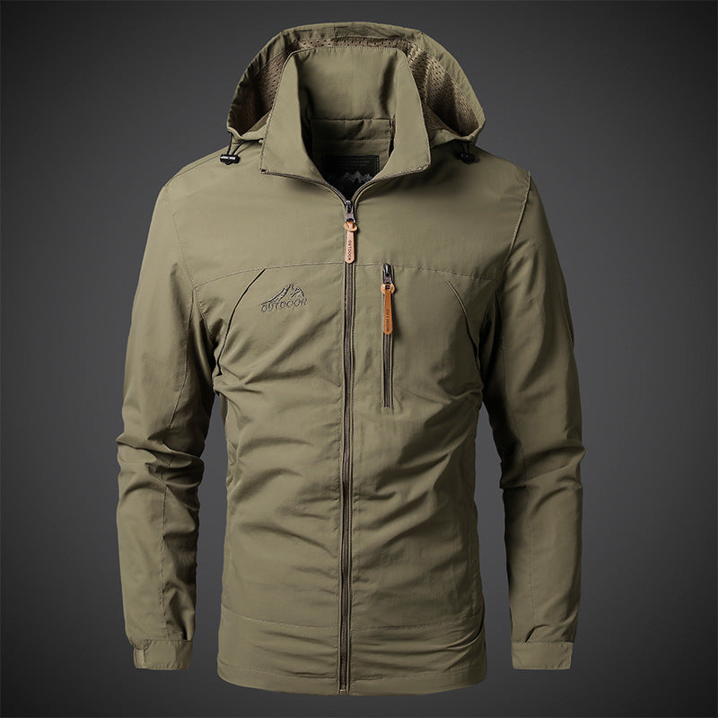 Herren Leichte Outdoor-Jacke mit verstellbarer Kapuze Nord Taschen