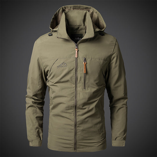 Herren Leichte Outdoor-Jacke mit verstellbarer Kapuze Nord Taschen
