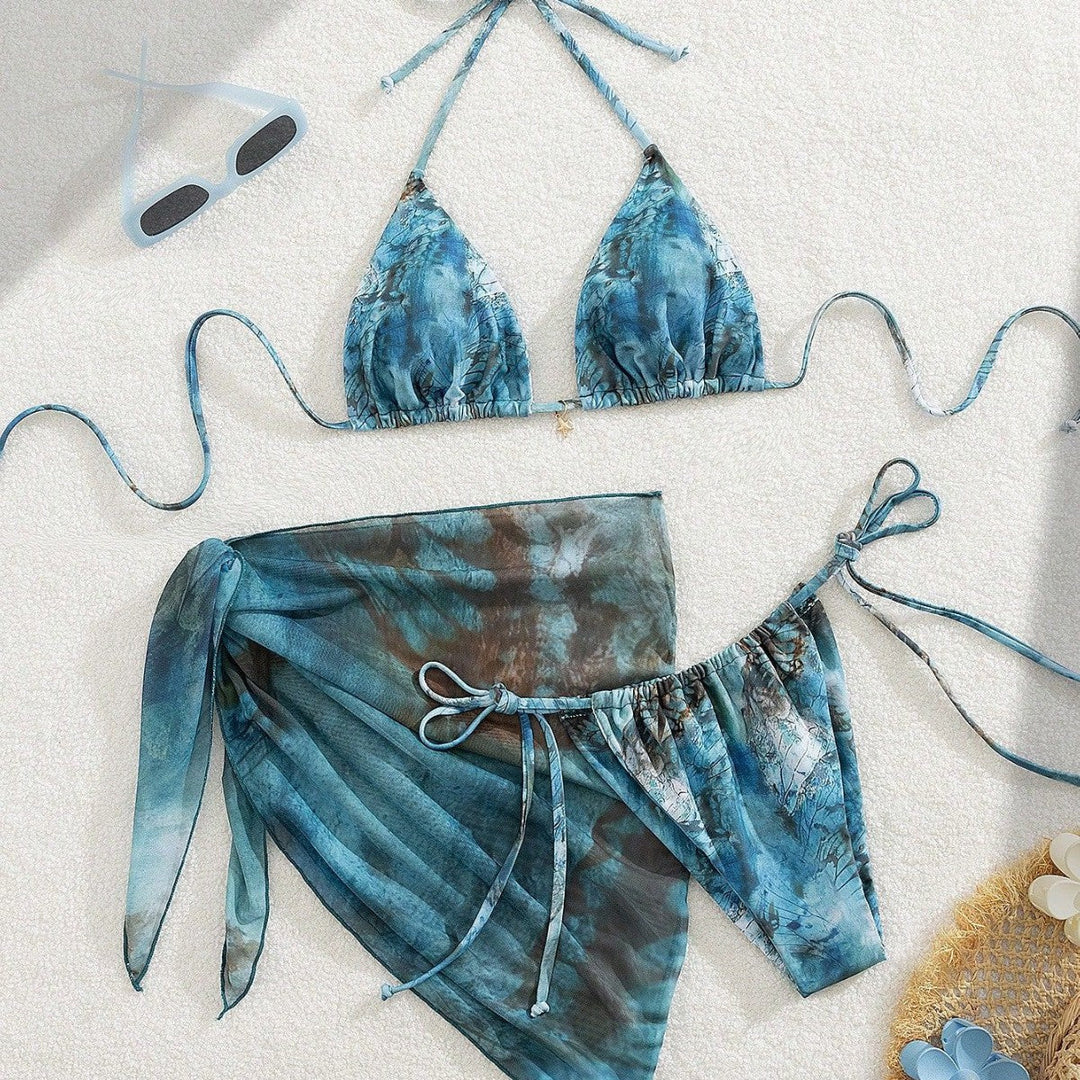 Damen Triangel-Bikini mit floralem Design