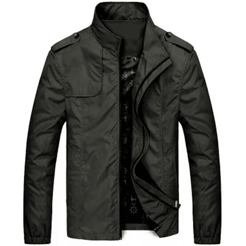 Herren leichte Utility-Fieldjacke mit Stehkragen und Epauletten Nord Taschen