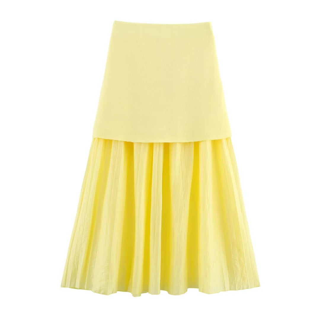 Damen Zweilagiger Chiffon-Maxirock mit glattem Hüftbesatz und A‑Linien‑Fall Nord Taschen