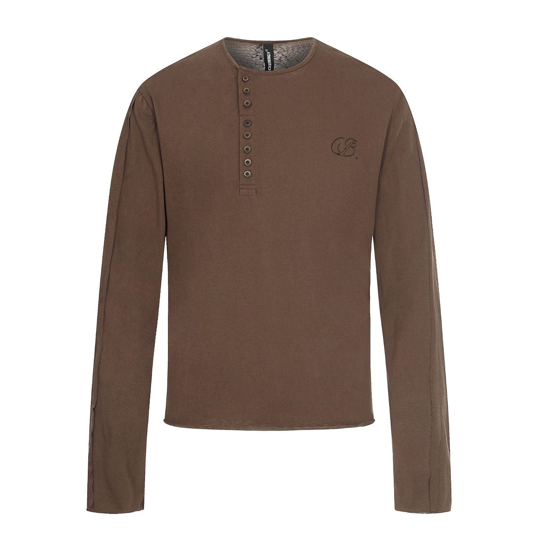 Herren Langarm-Henleyshirt mit asymmetrischer Knopfleiste und leichtem Relaxed Fit Nord Taschen