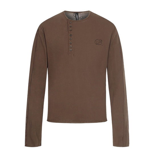 Herren Langarm-Henleyshirt mit asymmetrischer Knopfleiste und leichtem Relaxed Fit Nord Taschen