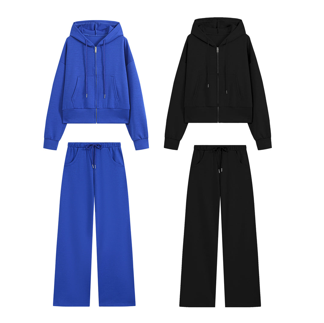 Damen Cropped Zip‑Hoodie mit Kapuze, Kängurutasche und tailliertem Saum Nord Taschen