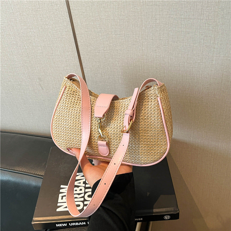 Damen geflochtene Umhängetasche mit elegantem Riemen Nord Taschen