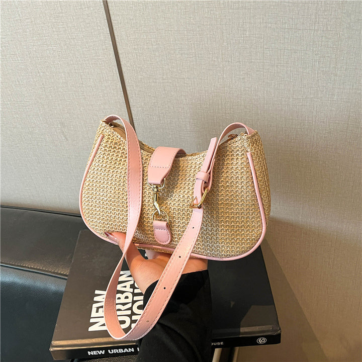Damen geflochtene Umhängetasche mit elegantem Riemen Nord Taschen