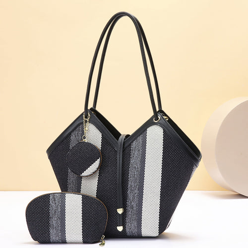 Damen vielseitige Tragetasche mit geometrischem Design und abnehmbaren Kosmetiktäschchen Nord Taschen