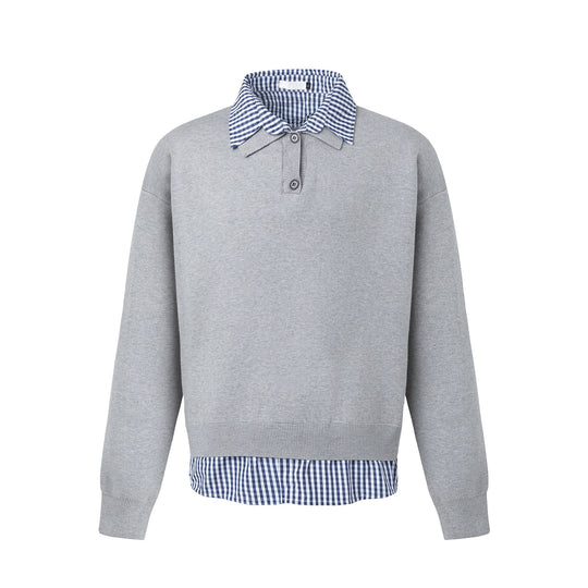Herren Modischer Grobstrickpullover mit Hemdkragen und Knopfleiste Nord Taschen