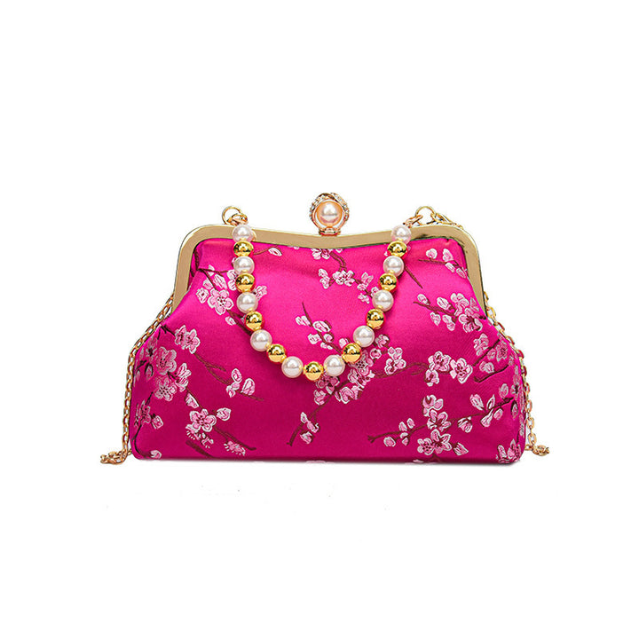 Damen stilvolle Clutch mit luxuriösem Perlenschmuck Nord Taschen