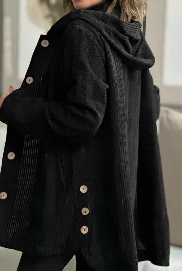 Hooded Casual-Jacke mit Fronttaschen