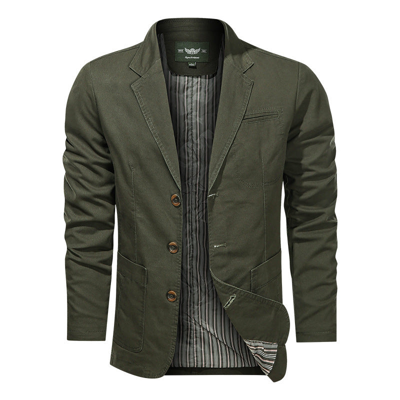 Herren legeres Baumwollblazer-Sakko mit klassischer Knopffront und aufgesetzten Taschen Nord Taschen