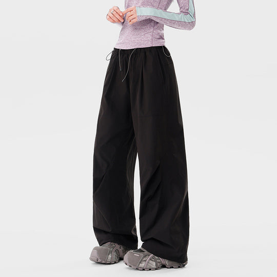 Damen weite technische Cargohose mit Kordelzugbund Nord Taschen