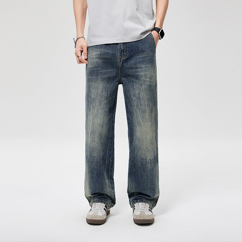 Herren Baggy-Jeans im Vintage‑Wash mit hoher Bundhöhe, relaxed Bein & dezenter Distressed‑Optik Nord Taschen