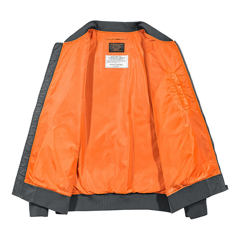 Herren Bomberjacke im Pilotenstil mit kontrastfarbigem Innenfutter, Ärmeltasche und geripptem Saum Nord Taschen