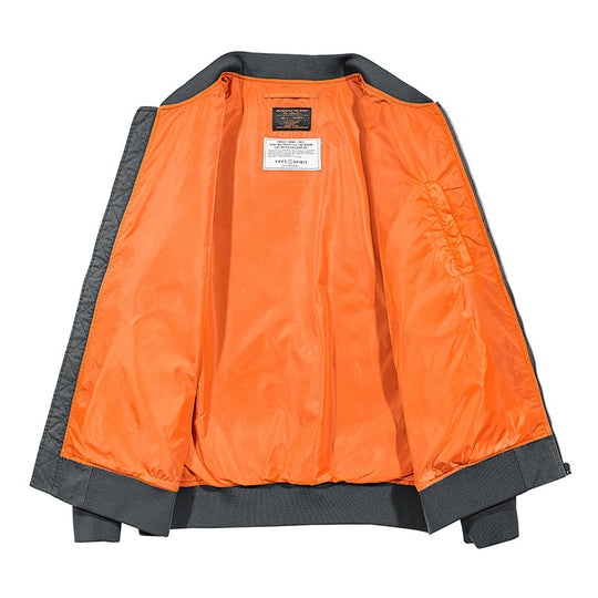 Herren Bomberjacke im Pilotenstil mit kontrastfarbigem Innenfutter, Ärmeltasche und geripptem Saum Nord Taschen
