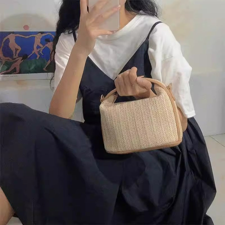 Damen Henkeltasche mit geflochtenem Design und verstellbarem Schulterriemen Nord Taschen