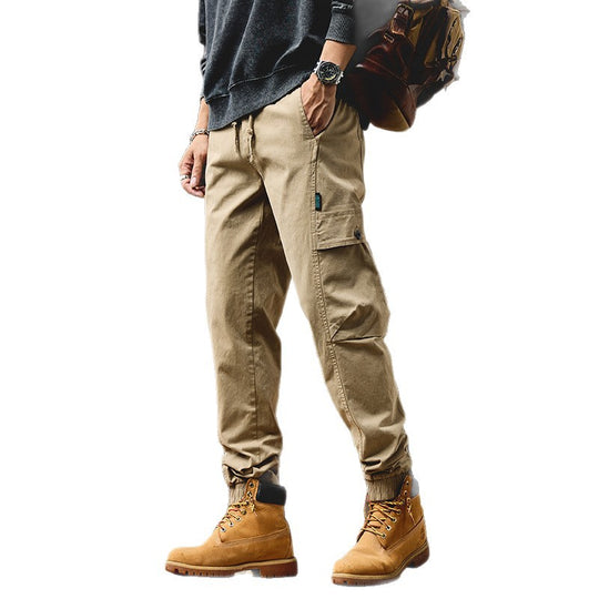 Herren Cargo-Joggerhose aus Baumwoll-Twill mit Kordelzug, Cargotaschen und elastischen Bündchen Nord Taschen