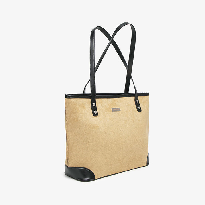 Damen Shopper Tasche mit eleganter Wildlederstruktur Nord Taschen