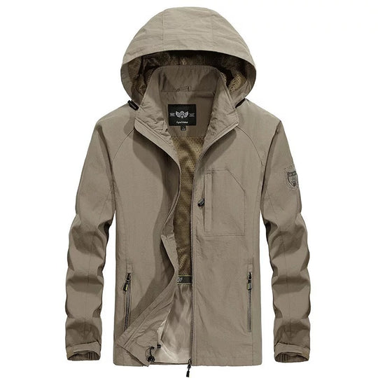 Herren leichter winddichter Shell‑Hoodie mit Mesh‑Futter, Kapuze und verstellbarem Saum Nord Taschen