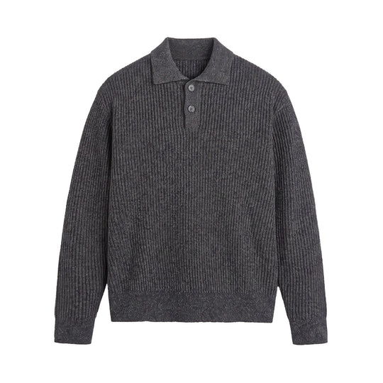 Herren Strickpullover mit Polokragen und markanter Rippenstruktur Nord Taschen