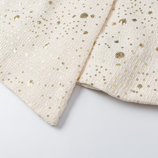 Damen Ärmellose Bouclé-Weste mit Paillettenbesatz und V-Ausschnitt Nord Taschen