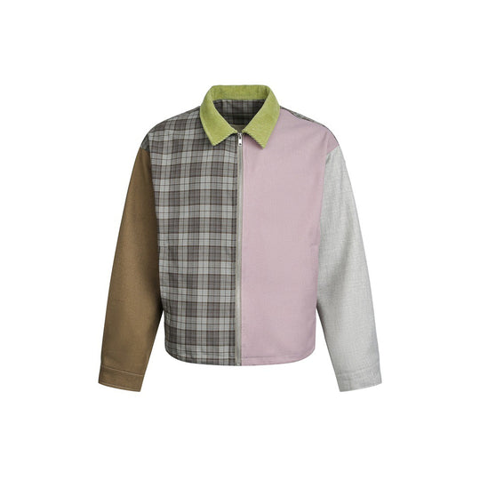 Damen Patchwork‑Blousonjacke im Boxy‑Cut mit Kordkragen Nord Taschen